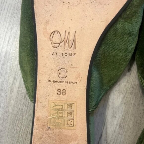 Olivia Morris at Home Daphne Green Velvet Slippers sz. EU 38 / US 7 - Picture 5 of 5